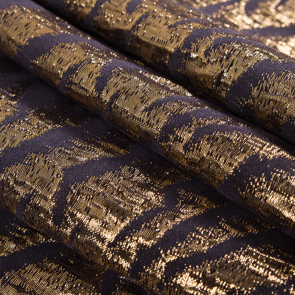 Phillip Lim Grape/Metallic Gold Abstract Silk Brocade/Jacquard Folded