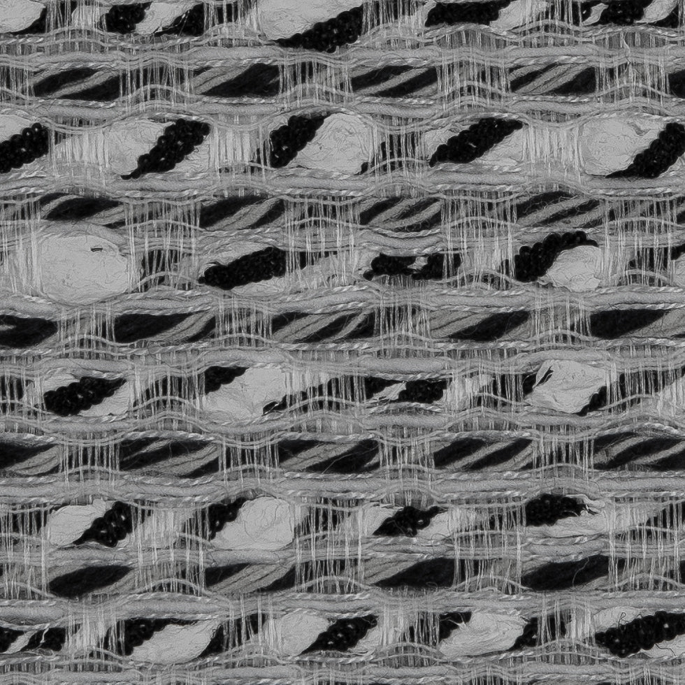 Black/White Novelty Blended Tweed - Detail
