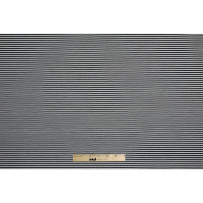 Black/White/Gray Striped Stretch Cotton Woven Full