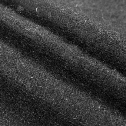 Black Faux Mohair Wool Knit Folded