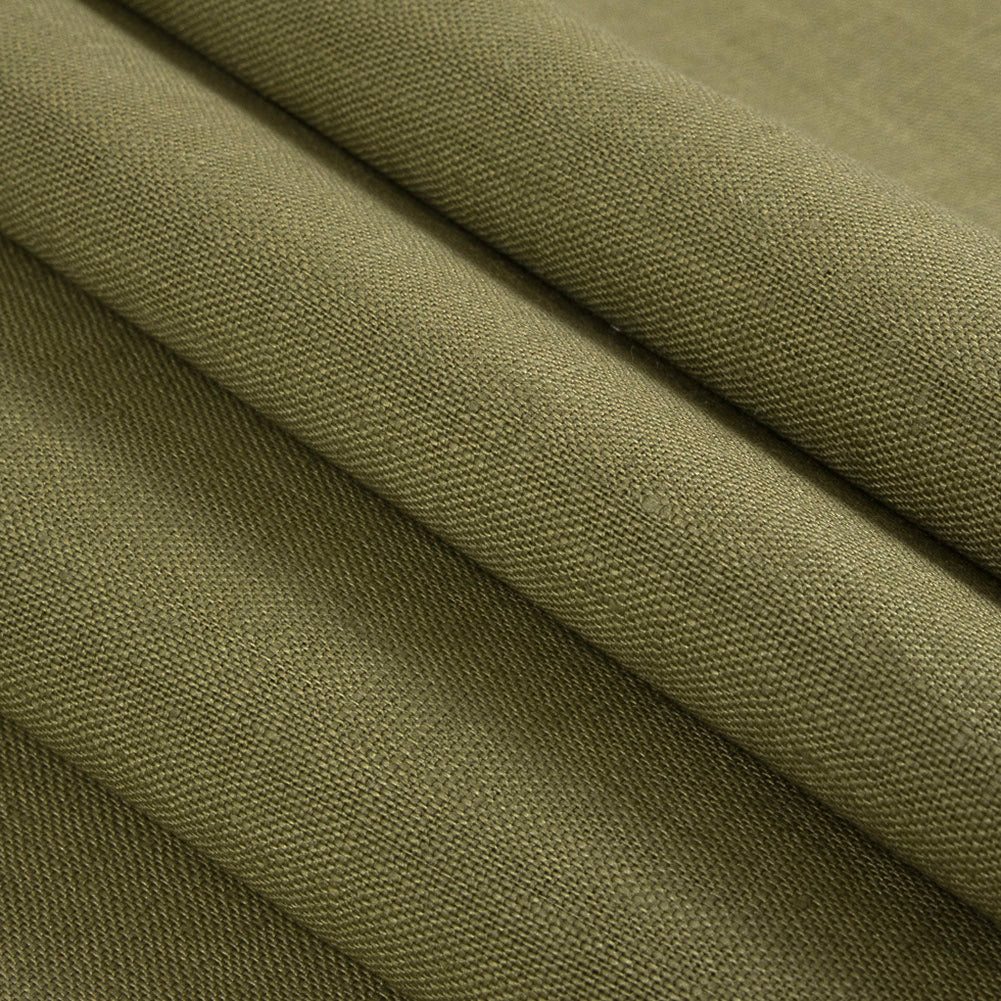 Olive Medium-Weight Linen Detail