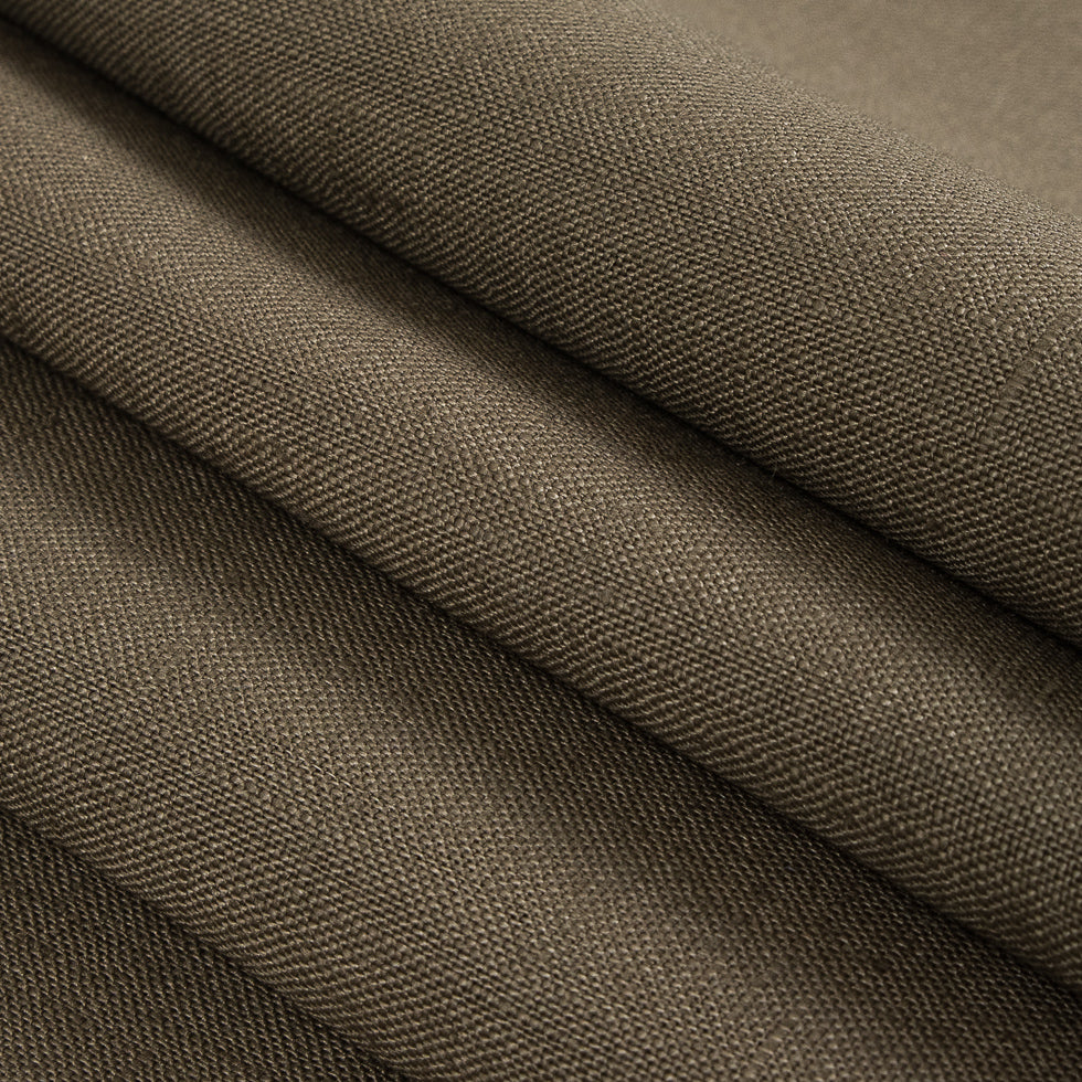 Dusty Brown Medium-Weight Linen - Folded