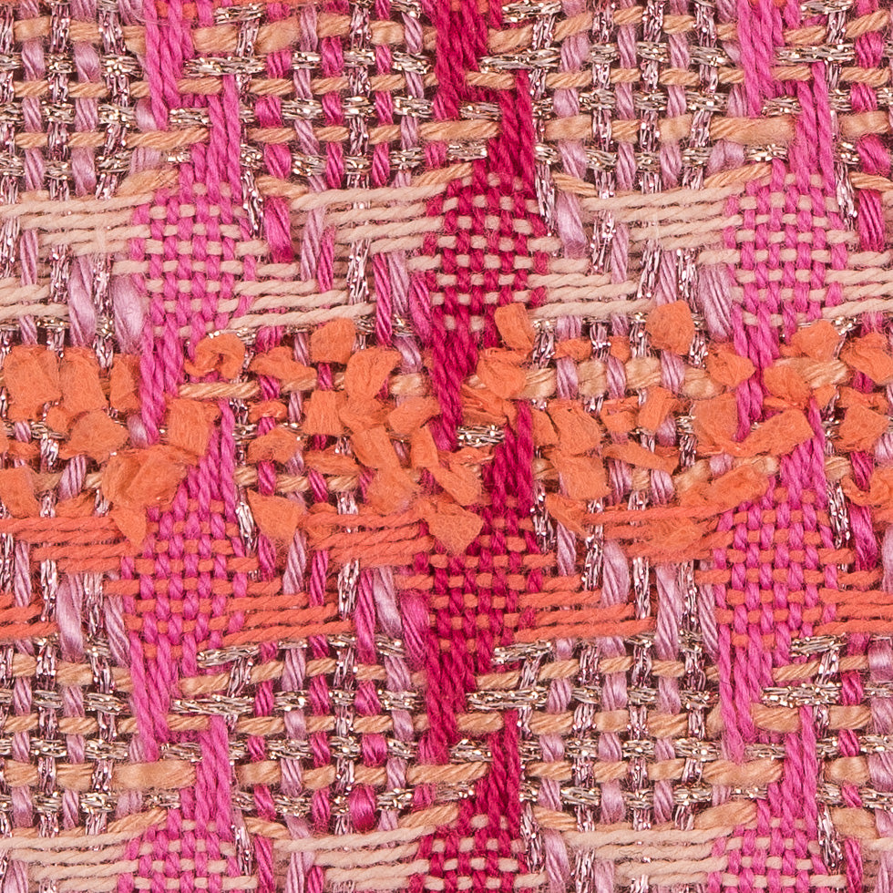 Pink/Orange Metallic Cotton Tweed - Detail
