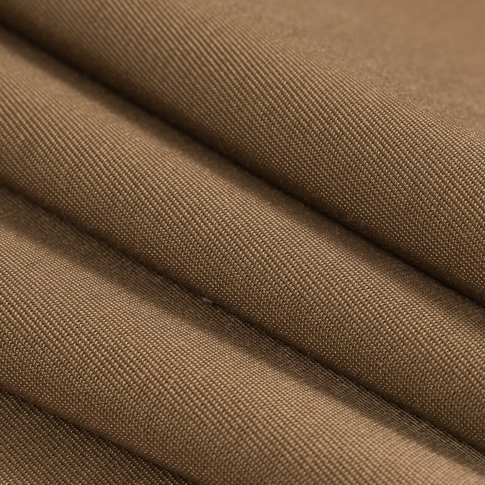 Brown Luminous Cotton/Rayon Twill Suiting - Detail