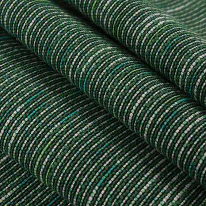 Vibrant Green/Black/White Cotton-Polyester Tweed - Folded