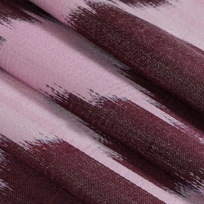 Oscar de la Renta Pink/Wine Ikat Silk-Cotton Satin Detail