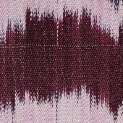Oscar de la Renta Pink/Wine Ikat Silk-Cotton Satin Full