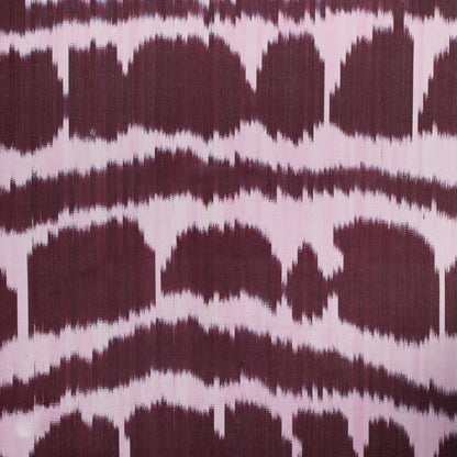 Oscar de la Renta Pink/Wine Ikat Silk-Cotton Satin