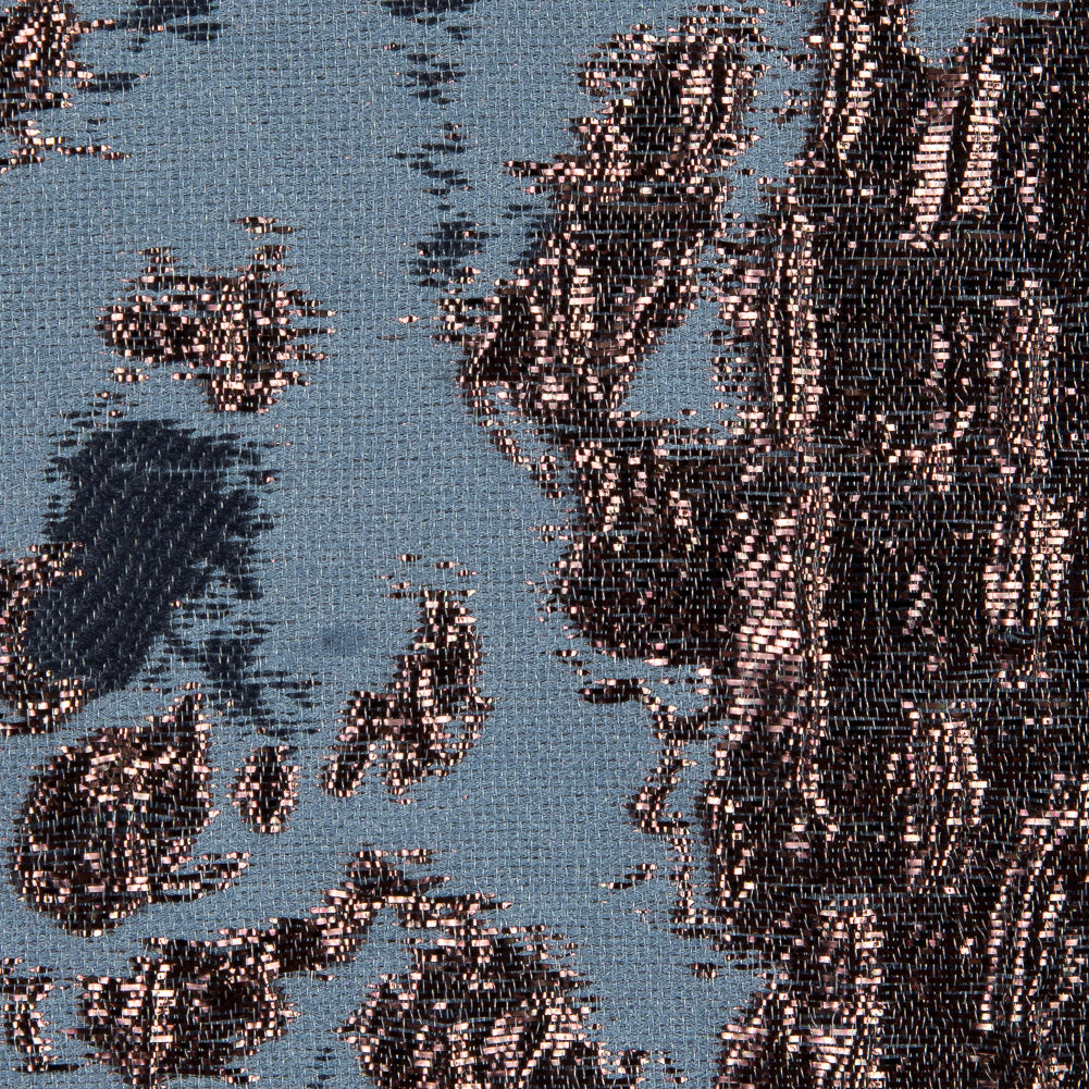 Metallic Bronze and Blue Leopard Brocade - Full