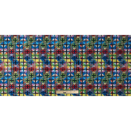 Max-Dri Performance Tricot, Anti-Microbial - Blue and Multi-Colored Geometric Full