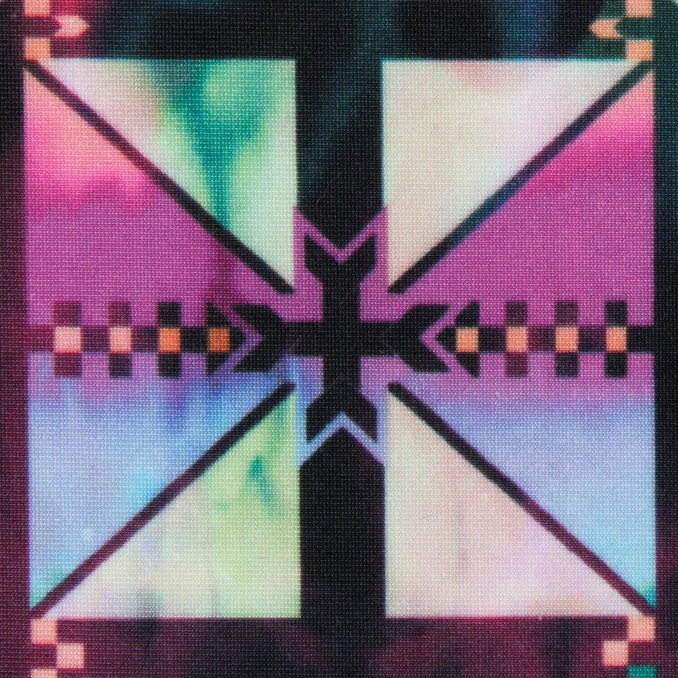 Pink/Multi-Colored Tribal Max-Dri Anti-Microbial Performance Tricot - Detail