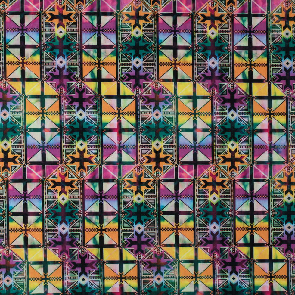 Pink/Multi-Colored Tribal Max-Dri Anti-Microbial Performance Tricot