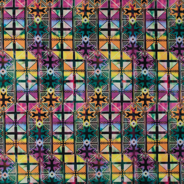 Pink/Multi-Colored Tribal Max-Dri Anti-Microbial Performance Tricot