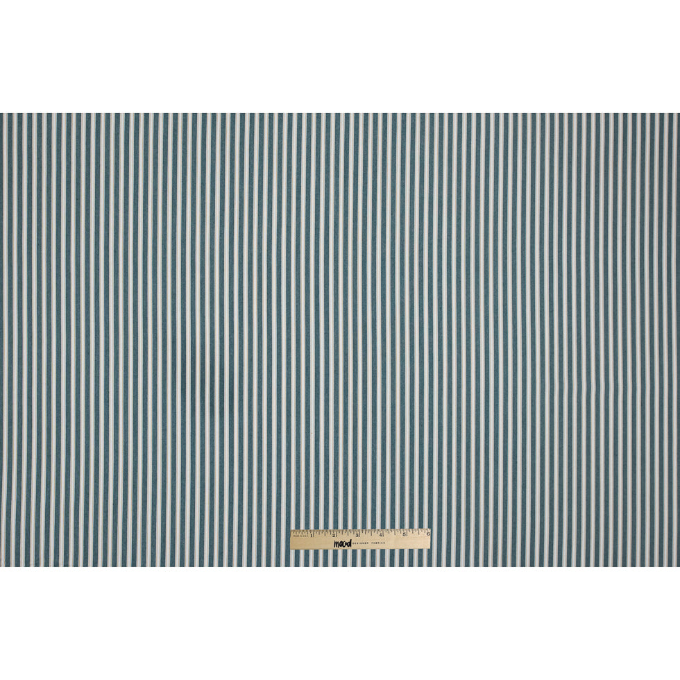 Deep Jungle/Latte/White Shadow Striped Polyester Blended Shirting Full