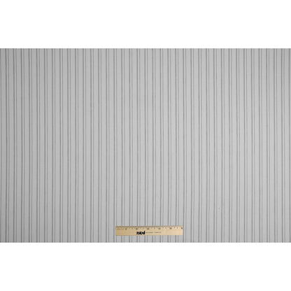 White/Black Pencil Striped Stretch Shirting Full