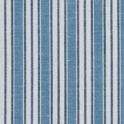 Powder Blue/Bijou Blue/White Shadow Striped Cotton Shirting - Detail