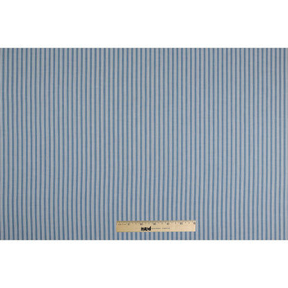 Powder Blue/Bijou Blue/White Shadow Striped Cotton Shirting - Full