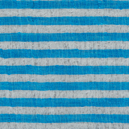 Malibu Blue/White Candy Striped Crinkled Organdy Detail