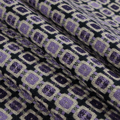 Violet/Amaranth Purple Geometric Blended Woven Folded