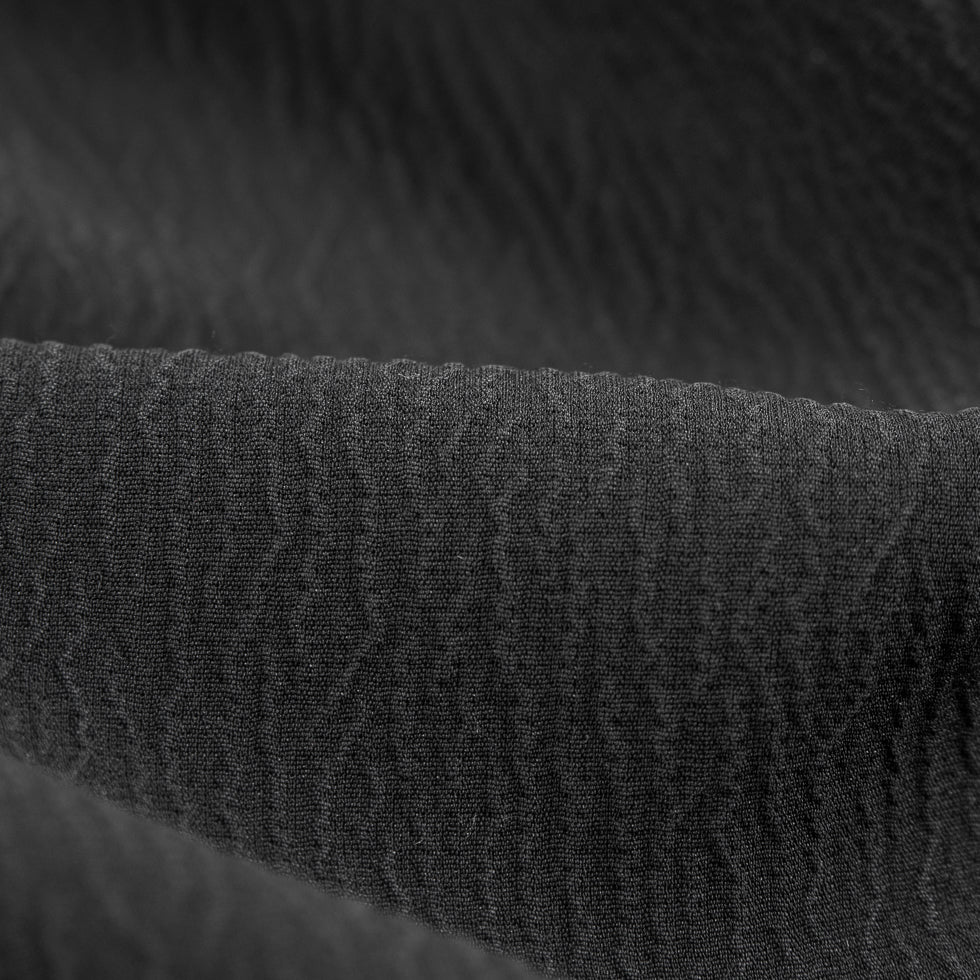 Black Textural Blended Silk Double Cloth Full