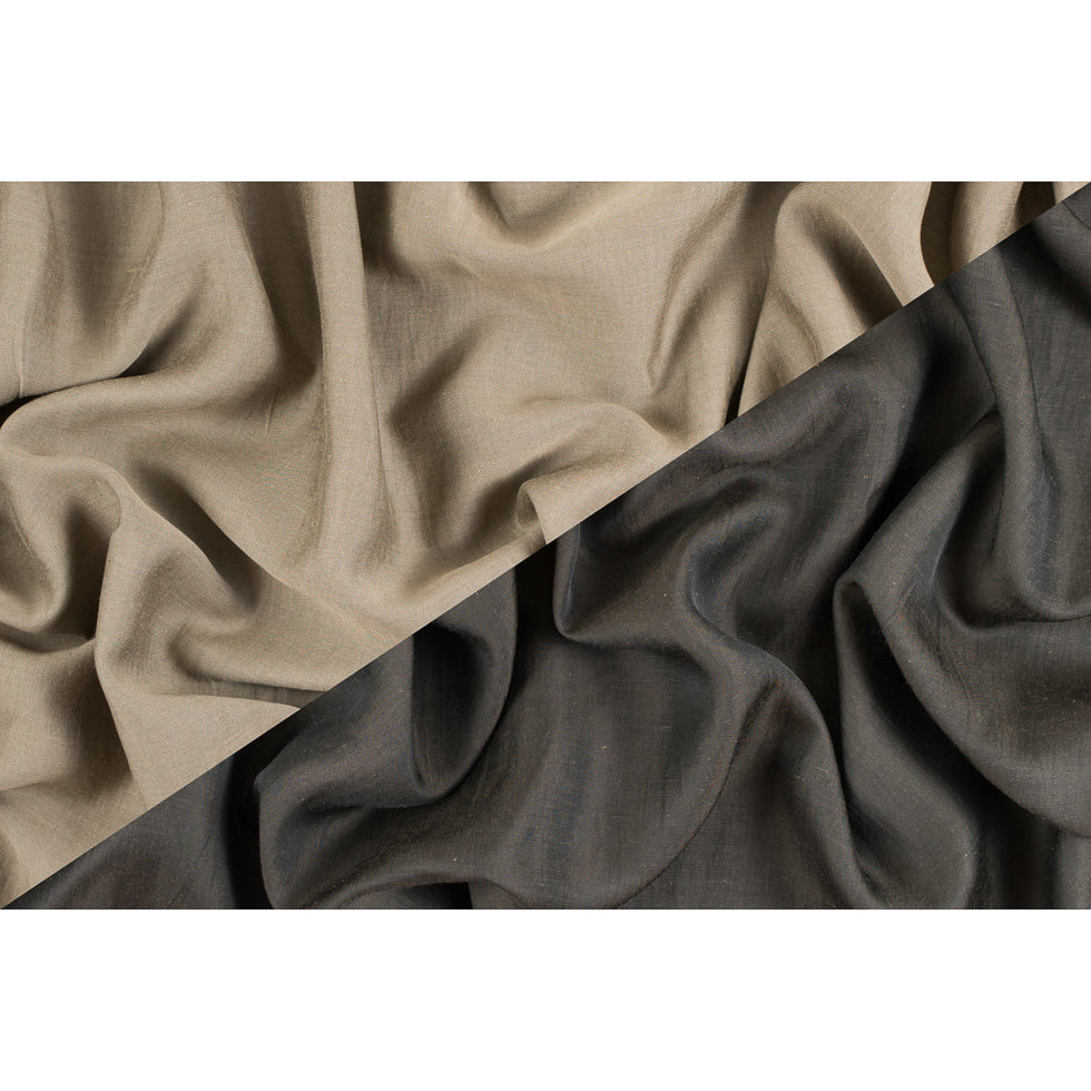 Black Olive/Moonlight Double-Faced Suiting Folded