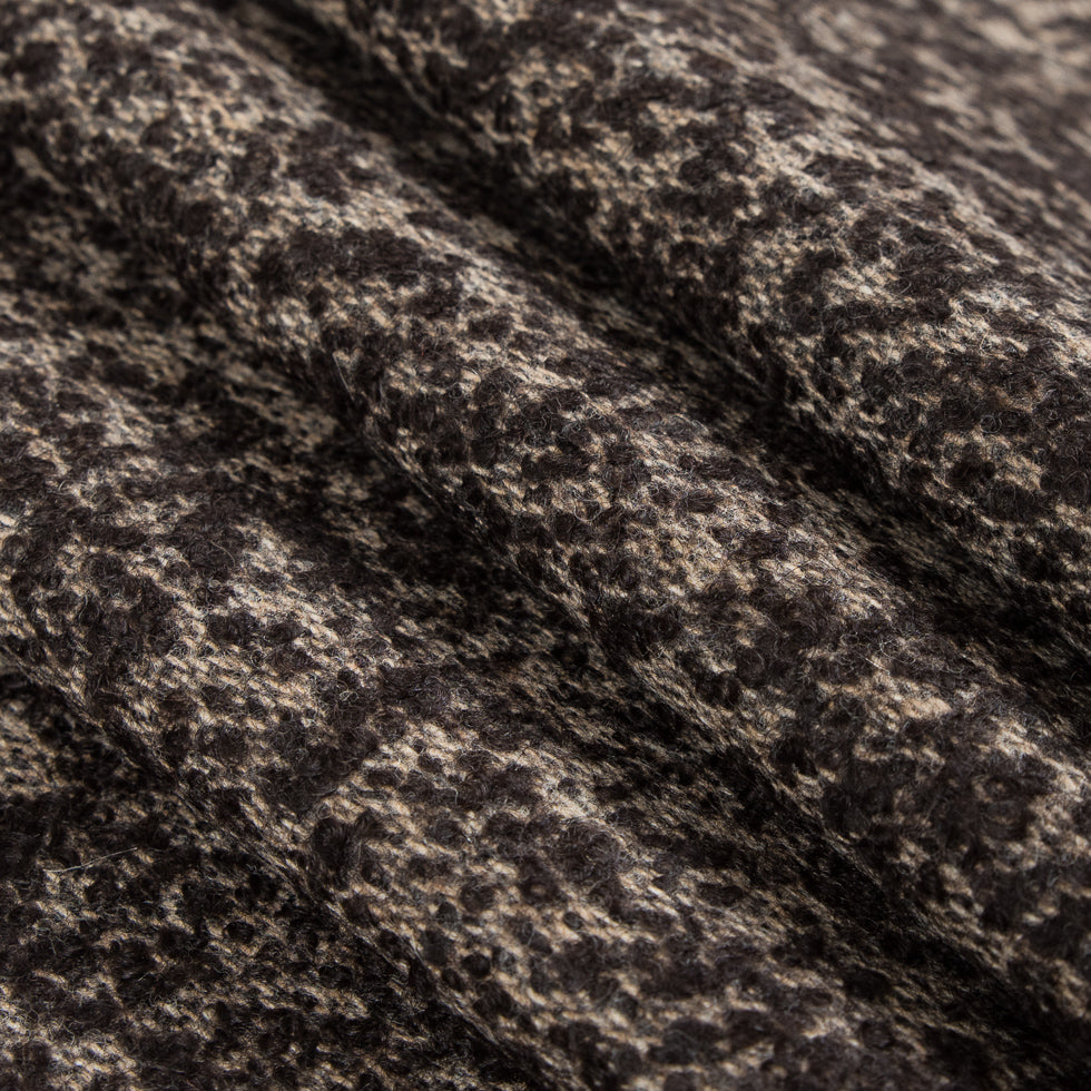 Turkish Coffee/White Swan Spotted Wool Boucle Folded