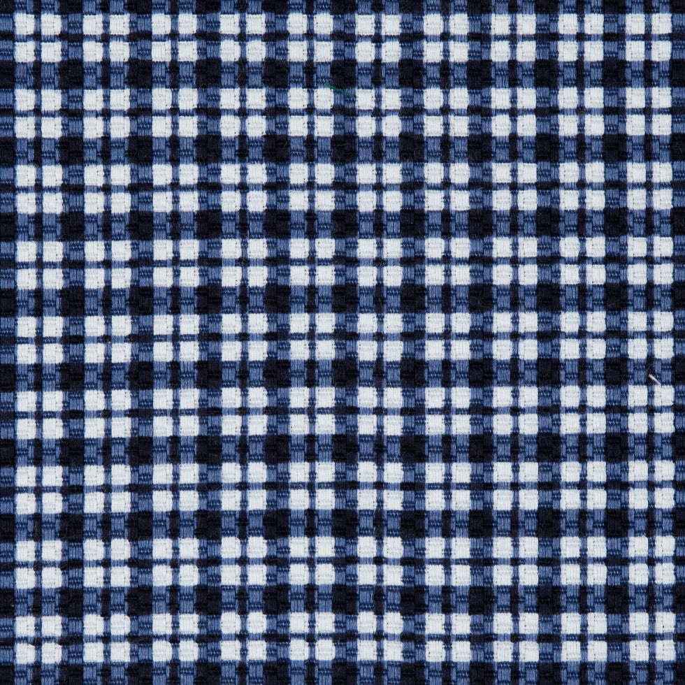 Star Sapphire/White Plaid Printed Riviera Pique