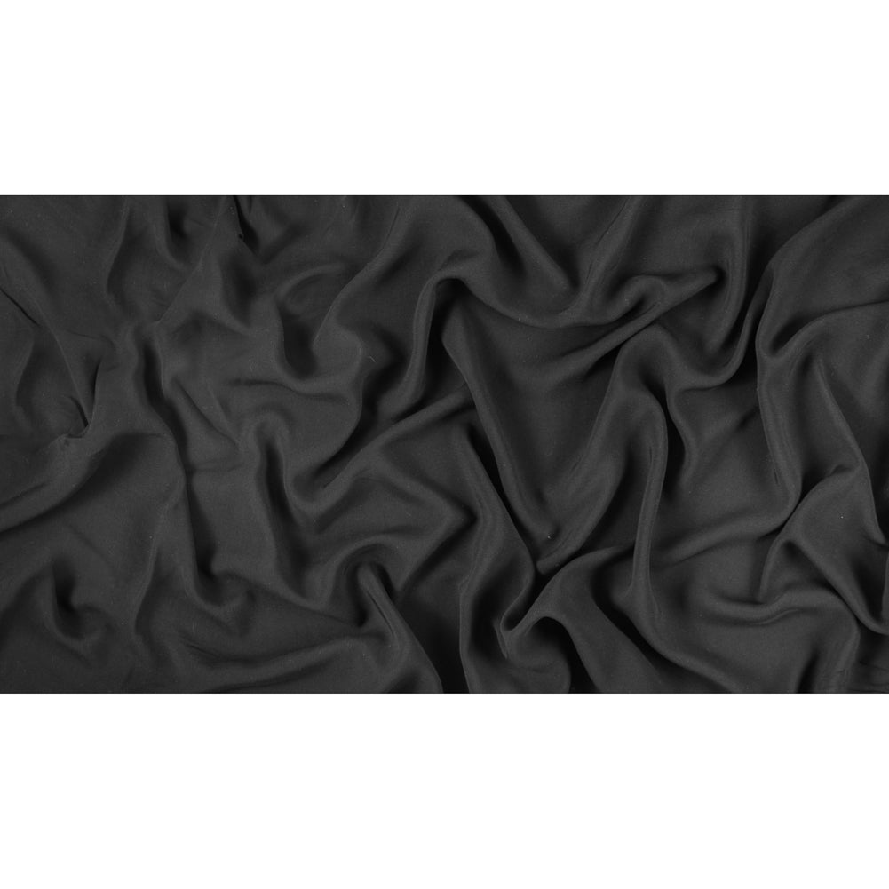Black Solid Viscose Batiste Folded