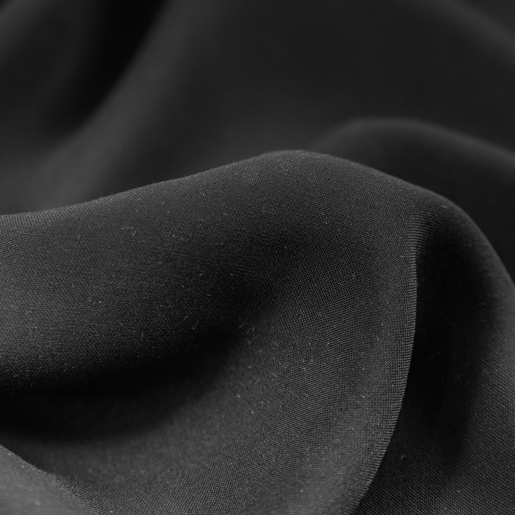 Black Solid Viscose Batiste Full