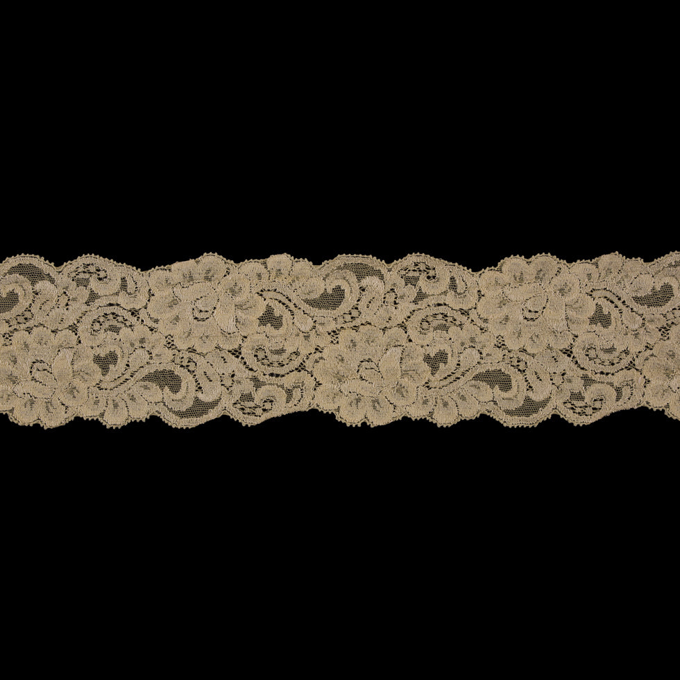 Pale Yellow Stretch Lace Trim - 3"