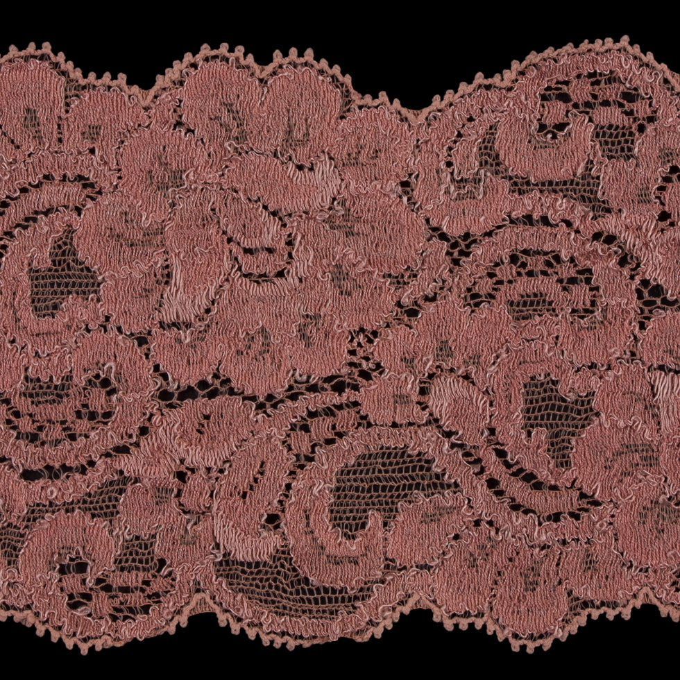 Salmon Stretch Lace Trim - 3.5" Detail