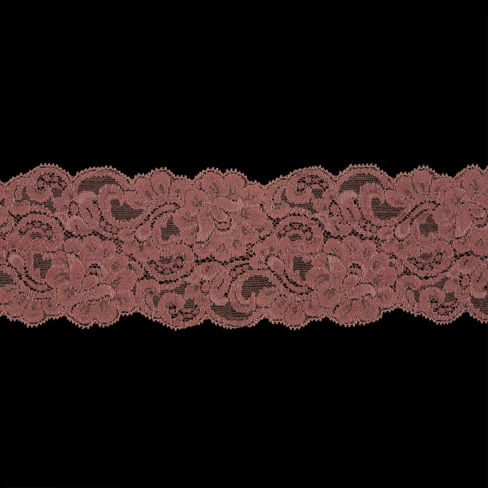 Salmon Stretch Lace Trim - 3.5"