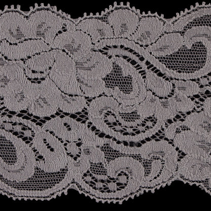 Gray Stretch Lace Trim - 3" Detail