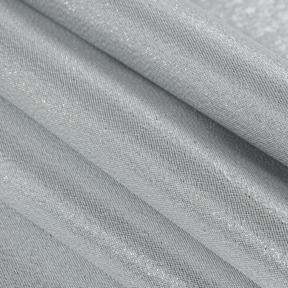 Metallic Polyester Lame - Silver and White Detail
