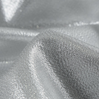 Metallic Polyester Lame - Silver and White Full