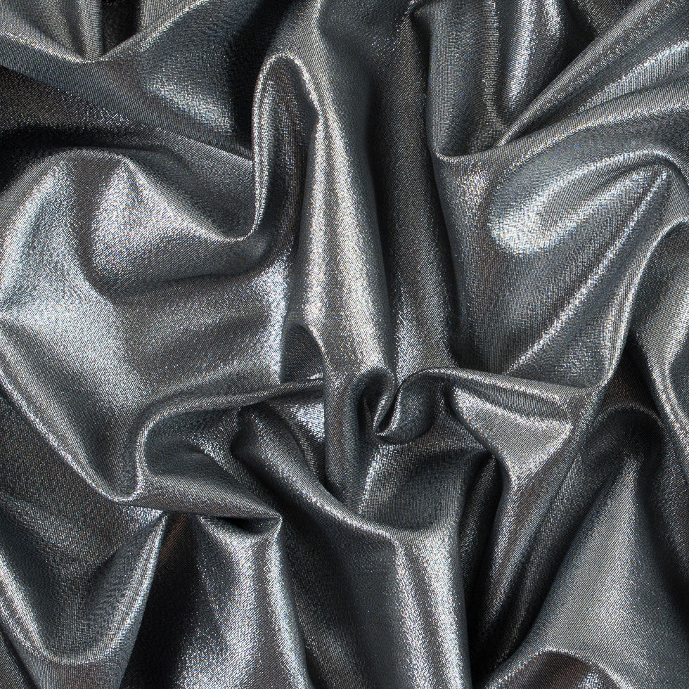 Metallic Polyester Lame - Silver and Black