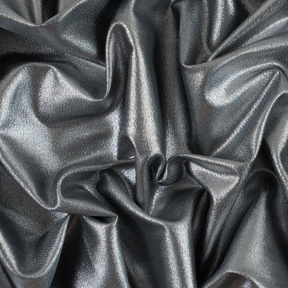 Metallic Polyester Lame - Silver and Black