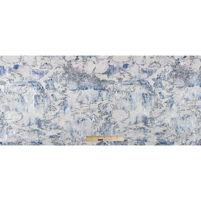 Digitally Printed Strong Blue Abstract Jacquard Folded
