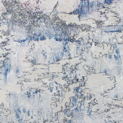 Digitally Printed Strong Blue Abstract Jacquard
