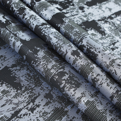 Steel Gray and Black Abstract Metallic Jacquard Folded