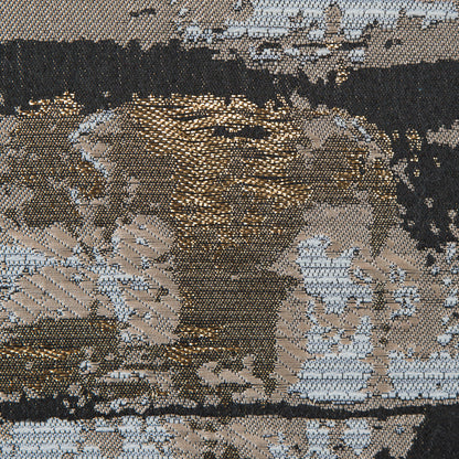 Beige and Gold Abstract Metallic Jacquard Full
