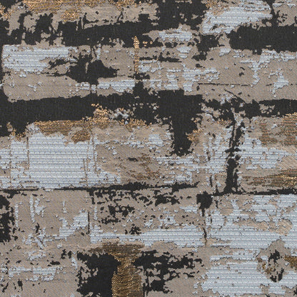 Beige and Gold Abstract Metallic Jacquard