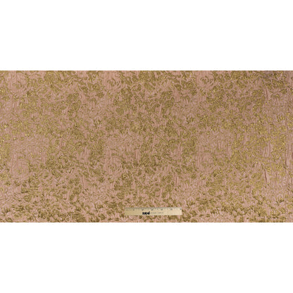 Khaki, Peach and Gold Abstract Floral Metallic Brocade/Jacquard - Folded