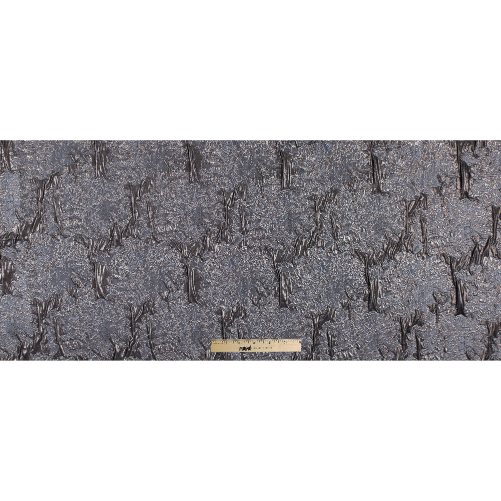 Metallic Nude and Gray Abstract Brocade - Full