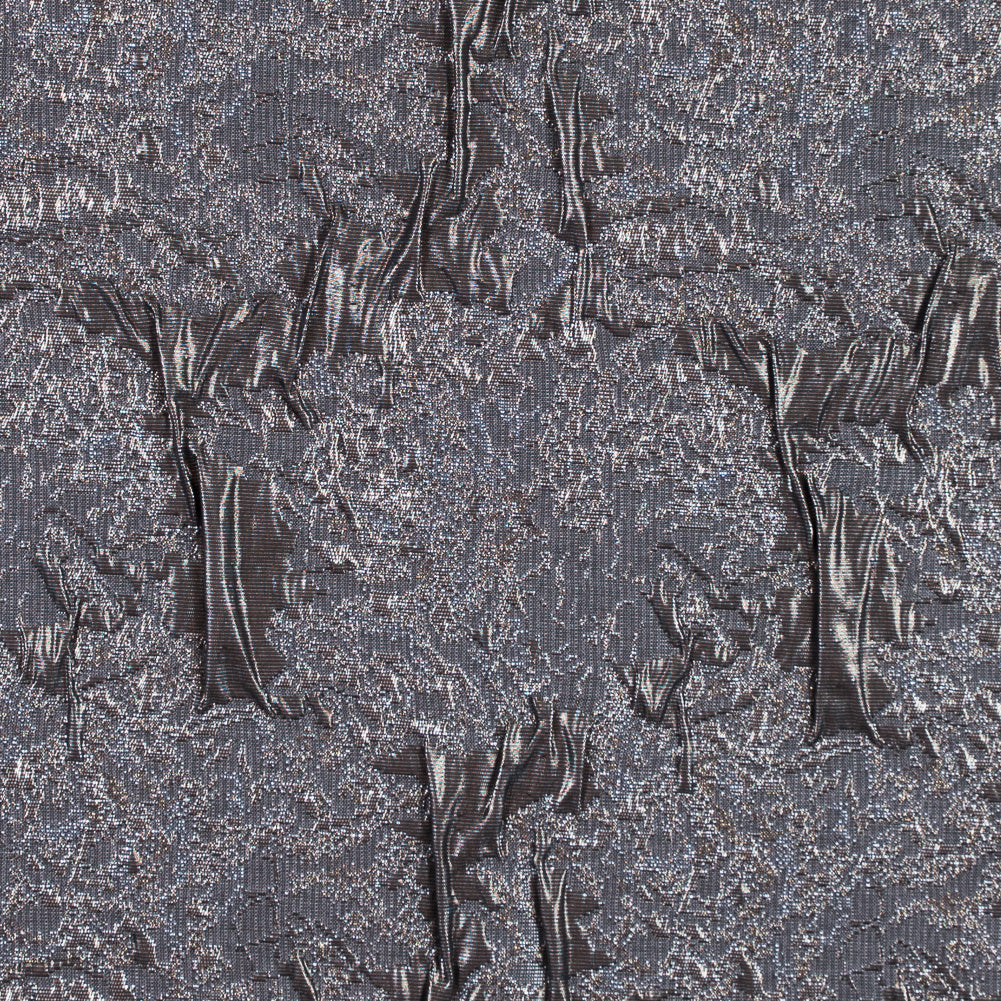 Metallic Nude and Gray Abstract Brocade