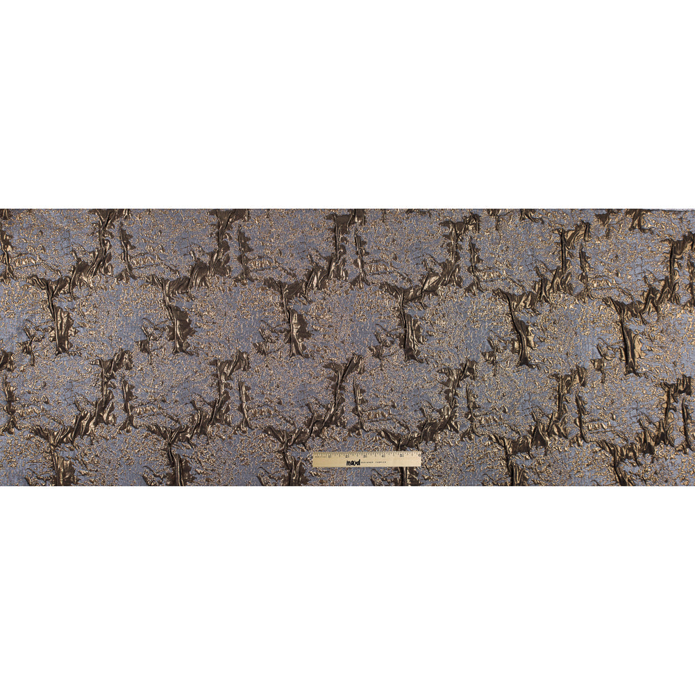 Metallic Gold and Gray Abstract Brocade - Full