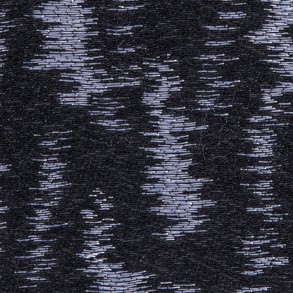 Black and Metallic White Ikat Brocade - Detail