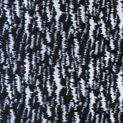 Black and Metallic White Ikat Brocade