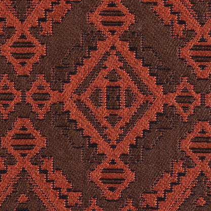 Rust and Coffee Geometric Brocade Detail
