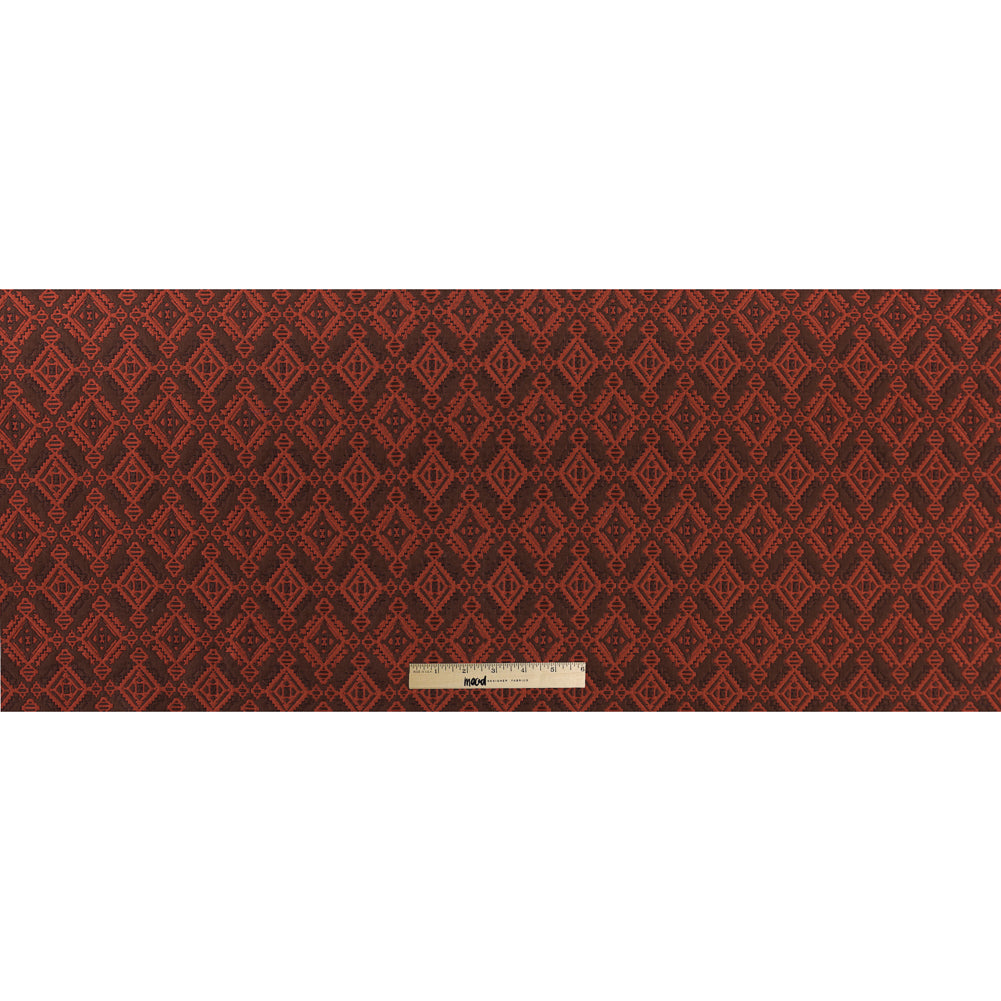Rust and Coffee Geometric Brocade Full